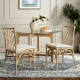 thumbnail image 4 of SAFAVIEH Austri Coastal Linen Solid Dining Side Chair, Natural (Set of 2), 4 of 14