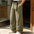 thumbnail image 2 of StSilkitty Mens Casual Pants Elastic Waist Baggy Wide Leg Pants Lightweight Soft Breathable Trousers with Pockets, 2 of 9