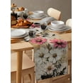 thumbnail image 6 of White Pink Spring Floral Table Runner Cotton Linen 36 Inch Holiday Dresser Scarves, Vintage Flowers Pastoral Botanical Tablerunner for Kitchen Coffee Dining Bedroom Dinner Scarf Décor 13''x36'', 6 of 9