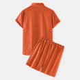 thumbnail image 7 of Short Sets for Men Lightweight Short Sleeve Button Down Stand Collar Shirt and Shorts 2 Piece Matching Set Summer Outfits, 7 of 7