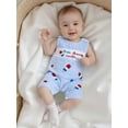 thumbnail image 3 of BemeyourBBs Girls Independence Day Sleeveless Popsicles Letter Embroidery Jumpsuit, 3 of 9