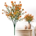 thumbnail image 2 of Fake Greenery Boxwood Plant Outdoor Artificial Flowers Fake Boxwood Plastic Plants Greenery Shrubs UV Resistant for Summer Indoor Outdoor Garden Patio Home Table Vase Decor, 1Pc(Orange,14x5"), 2 of 9