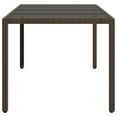 thumbnail image 3 of vidaXL Garden Table with Glass Top Brown 190x90x75 cm Poly Rattan, 3 of 5