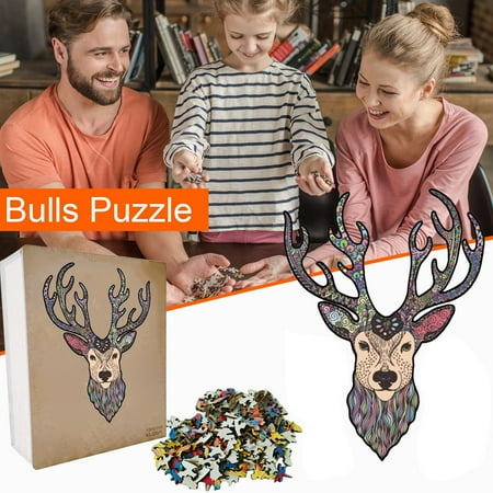 

Deer head Wooden Puzzle Unique Shape Pieces Animal Gift for Adults and Kids Dog Sand Toys for Boys Girls Parent-child Interaction Birthday Holiday Festival Gifts Gift XYZ_Y 5543