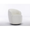 thumbnail image 7 of 360 Degree Chenille Swivel Chair, Modern Barrel Club Armchair with Metal Base for Living Room Bedroom, Ivory, 7 of 7
