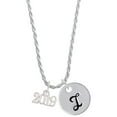 thumbnail image 1 of Delight Jewelry Silvertone Horizontal Year 2019 Silvertone Script Initial Disc - I - Charm Necklace, 20"+3", 1 of 4