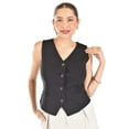 thumbnail image 1 of Chaleco estilo sastre Roman Fashion /Juvenil, 2017 (Negro lineas) negro CH, 1 of 5