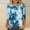 Light Blue, variant on BLTIBY Womens 3/4 Sleeve Shirts Fall Spring Printed Round Neck Top Fashion Comfortable Loose Pullover Blouse Blue M