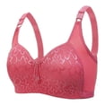 thumbnail image 2 of Womens Wireless Bras, Full Coverage Lightly Padded Soft Cup Comfort Bras, V Neck & Standard Straps | VerBelle,Hot Pink 2XL, 2 of 9