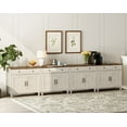 thumbnail image 7 of Credenzas & Sideboards with 8 Doors and 4 Drawers, Large Buffet Cabinet Wood Kitchen Storage Cabinets, Modern Farmhouse Sideboard Credenza for Dining Room, Rustic White, 135 inch, 7 of 7