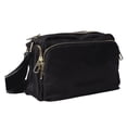 thumbnail image 2 of Bolso de hombro individual con correa negra y letras blancas de Golden Mark, bolso de mensajero de una sola correa de moda, color negro, talla única, 2 of 14