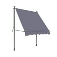 thumbnail image 3 of Manual Retractable Awning Canopy-118'' Non-Screw Outdoor Sun Shade Cover with UV Protection, 3 of 6