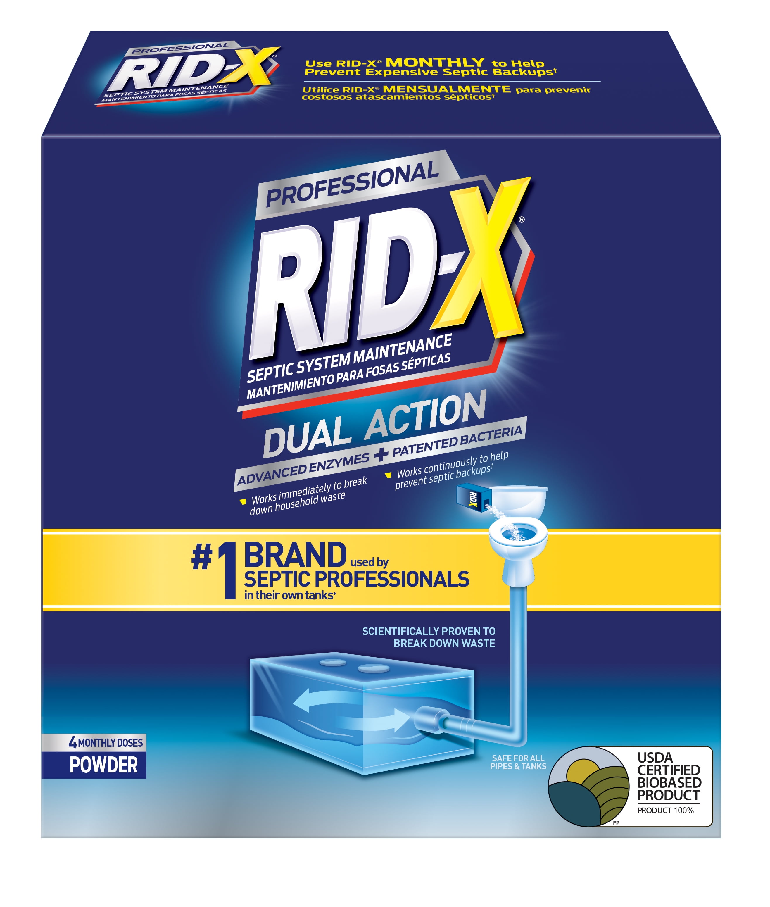 RID-X Professional Septic Treatment for Septic Systems,4 Month Supply, 39.2oz