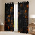 thumbnail image 2 of Castle Fairy Futuristic Cubes Black Out Curtains for Boys Girls,Geometric Plaid Grid Curtains Pack of 2 (42x63 Each),Black Orange Bedroom Curtains,Breathable Home Decor, 2 of 6