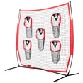thumbnail image 1 of KFFKFF 7x7 ft Quarterback Training Net, Football Practice Net with 5 Target Pockets, Seamless Netting with Bow Structure and Transportable Case, Enhance Precision in Throwing, Red, 1 of 9