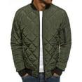 thumbnail image 1 of Mikilon Men Solid Casual Stand-up Collar Zipper Diamond Stitched Pocket Jacket Coats, 1 of 4