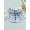 thumbnail image 2 of aturustex Toddler Boys Hooded Fashion Denim Jackets Long Sleeve Button Down Tops Fall 1-5 Years, 2 of 8