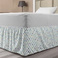 thumbnail image 1 of Baby Shower Bed Skirt, Green Toned Arrangement of Specs Colorful Design Retro Style Illustration, Elastic Bedskirt Dust Ruffle Wrap Around for Bedding Decor, 4 Sizes, Multicolor, by Ambesonne, 1 of 2