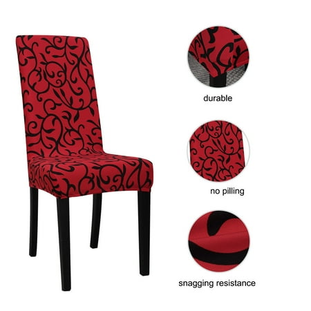 Stretch Dining Room Chair Cover Removable Washable Slipcover 4pcs Red