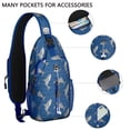 thumbnail image 2 of Crossbody Sling Backpack for Women Men Cartoons Sharks Shoulder Sling Crossbody Casual Chest Bag for Travel Sports Running Hiking, 2 of 5