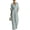 14#Light Blue, variant on Women's One Piece Jumpsuits Dressy Casual Summer Short Sleeve Wrap V Neck Wide Leg Pants Romper Spring Clothes