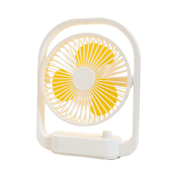 USB Rechargeable Portable Desk Fan - Stepless Speed Adjustable Quiet Office Table Fan with Handle
