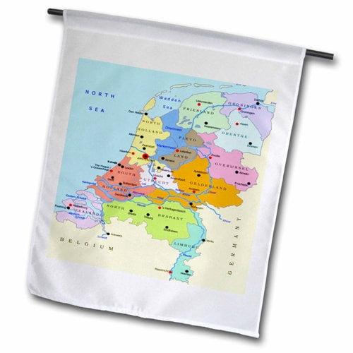 3dRose, Map Of The Netherlands, 18 x 27 inch Garden Flag