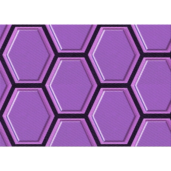 Ahgly Company Machine Washable Indoor Rectangle Transitional Heliotrope Purple Area Rugs, 4' x 6'