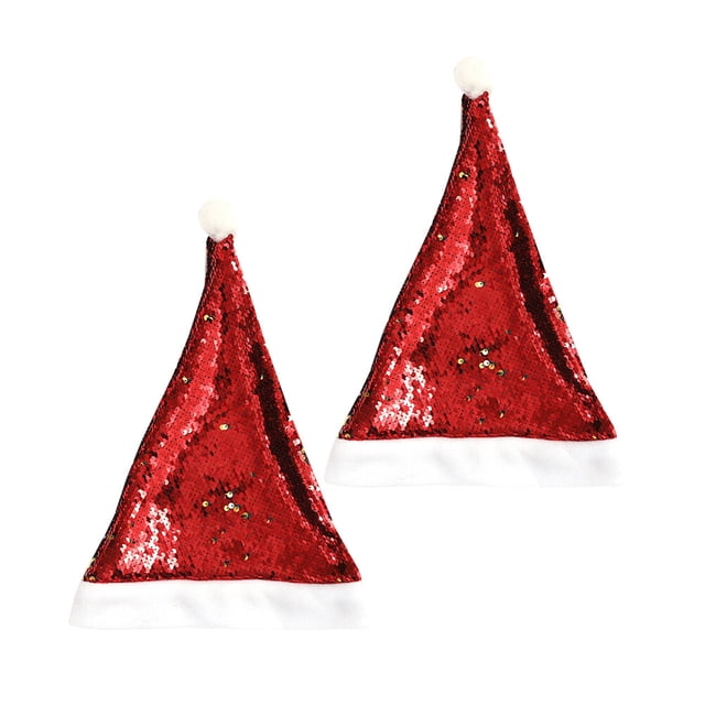 2pcs Lentejuelas Sombreros de Navidad Paillette decorativo Sombreros de Navidad Artículos de fiesta para niños Adultos