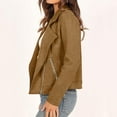 thumbnail image 6 of Dyegold Womens Fall Jacket Ladies Fashion Tops Leather Jacket For Women Leather Blazer Fall Outfits Fall Fashion 2023 ​Christmas ​Olive Green Jacket ​Sale, 6 of 7