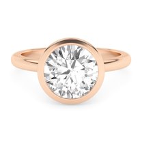 IGI Certified 2.00 Carat (ctw) Bezel Set Solitaire Engagement Rings For Women, Round Lab Grown Diamond Promise Ring For Her In 18k Rose Gold | F-G, VS-SI Quality (2 Ctw) Ring Size-8.5