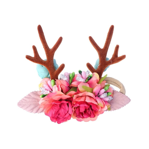 Gymnture christmas Infant Flower Antler Headband for Parties
