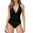 thumbnail image 4 of Stylish Swimwear One Women V Neck Control Bathing Suit Ruched Swimsuits for and Comfort, 4 of 8