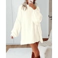 thumbnail image 3 of BTFBM Sweaters for Women Fall Long Sleeve Mock Neck Cable Knit Oversized Sweater Pullover Tops Thick Winter Clothes, 3 of 9