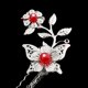 thumbnail image 3 of Prettyia borla flor  chino Cosplay Drama pelo Clip U Pin Pick rojo Zulema Palo chino antiguo, 3 of 7
