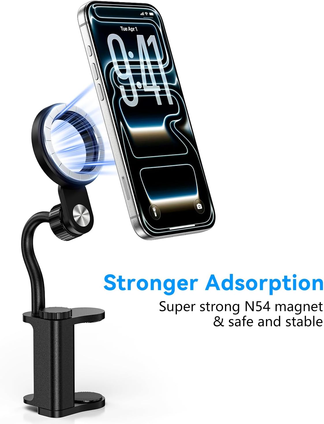 Magnetic Guitar Phone Holder [N54 Stronger Magnets] Universal Smartphone Mount for Guitar, Bass, Ukulele, 360° Adjustment Ideal for Video Recording/Live Streaming/Online Teaching,Hollow Model