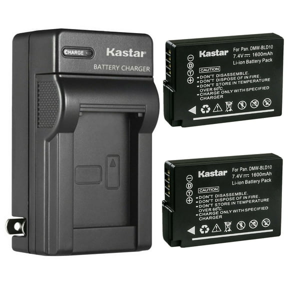 Kastar 2-Pack Battery and AC Wall Charger Replacement for Panasonic DMW-BLD10, DMW-BLD10E, DMW-BLD10PP Battery, DE-A93 DE-A93B, DE-A94 DE-A94B Charger, Panasonic DMC-GX1, DMC-G3, DMC-GF2 Cameras