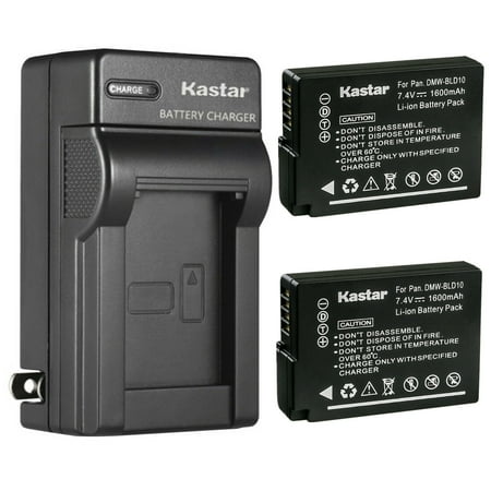 Kastar 2-Pack Battery and AC Wall Charger Replacement for Panasonic DMW-BLD10 DMW-BLD10E DMW-BLD10PP Battery DE-A93 DE-A93B DE-A94 DE-A94B Charger Panasonic DMC-GX1 DMC-G3 DMC-GF2 Cameras
