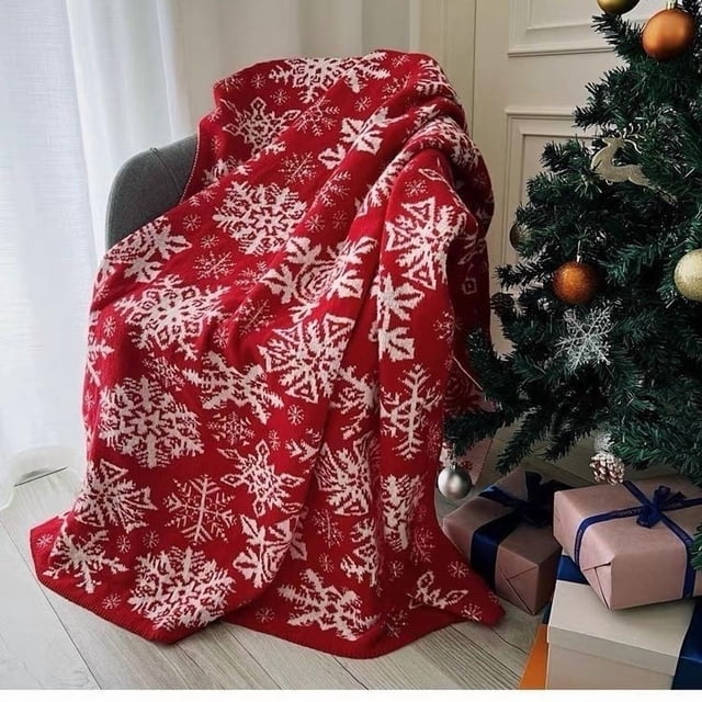xihome Manta navideña tejida y acogedora para sof o cama, ideal para el invierno. Perfecta para decorar la sala de estar o como manta de regazo.