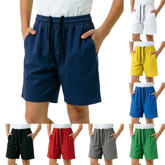 Boys Athletic Shorts Boys Athletic Mesh Running Gym Basketball Shorts Elastic Waistband Black 4-5 Years