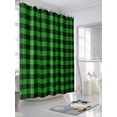 thumbnail image 3 of Happy St. Shower Curtain Set ，Waterproof Fabric Shower Curtains Patrick's Day Green Buffalo Plaid Minimalism Shower Curtains for Bathroom,Bathroom Decor 72"x78", 3 of 6