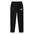 thumbnail image 3 of Fengqque Men Casual Drawstring Elastic Waist Straight Leg Solid Color Loose Fit Sweatpants with Pockets Loose Pants for Men Gym Black XXL(XXL), 3 of 3
