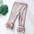 thumbnail image 4 of Zanarzt Toddler Girl Leggings Toddler Girls Ruffles Leggings Cotton Pants Kids Stretchy High Waist Legging Rose Gold,1-2 Years, 4 of 5