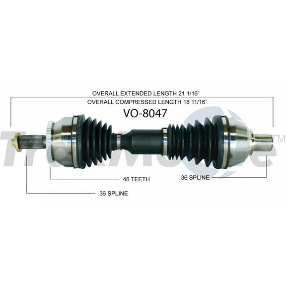CV Axle Shaft Fits select: 2003-2005 VOLVO XC90 T6
