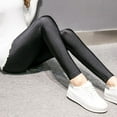 thumbnail image 3 of Fashion Women Shiny Leggings Thin Full Ankle Length Black Leggings Stretchy High Waist Satin Basic Leggings, 3 of 6