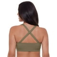 thumbnail image 3 of Women's S3 Sculpting Ribbed Scoop-Neck Crossback Bralette Swimsuit Top - Eucalyptus, 3 of 4
