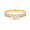 Yellow Gold Plated, variant on 0.75 Ct Moissanite Round Stone Center Half Bezel Set Engagement Ring for Women, Yellow Gold Plated 925 Sterling Silver, Sizes 7.5