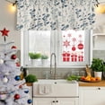 thumbnail image 6 of Blue Teal Botanical Valances for Windows, Decorative Rod Pocket Window Valance Curtains, Rustic Country Spring Floral Summer Leaf Short Curtain Drapes for Kitchen/Living Room, 2 Panels, 42" W x 18" L, 6 of 8