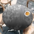 thumbnail image 2 of Grey Ombre Round Tablecloth, Fitted Table Cover with Elastic for 36"-44" Round Tables, Contemporary Gradient Abstract Art Table Cloth Outdoor Indoor Dinning Party Waterproof Tablecloths, 2 of 7
