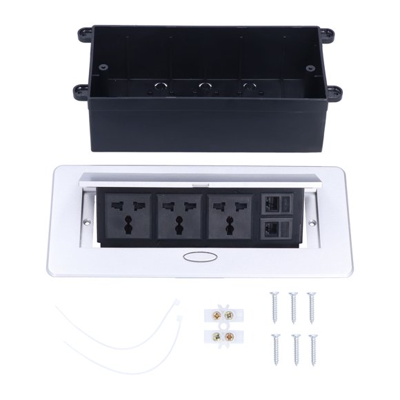 Floor Electrical Socket Embedded 3 Hole Outlet with Computer Telephone Interface 250V 13A